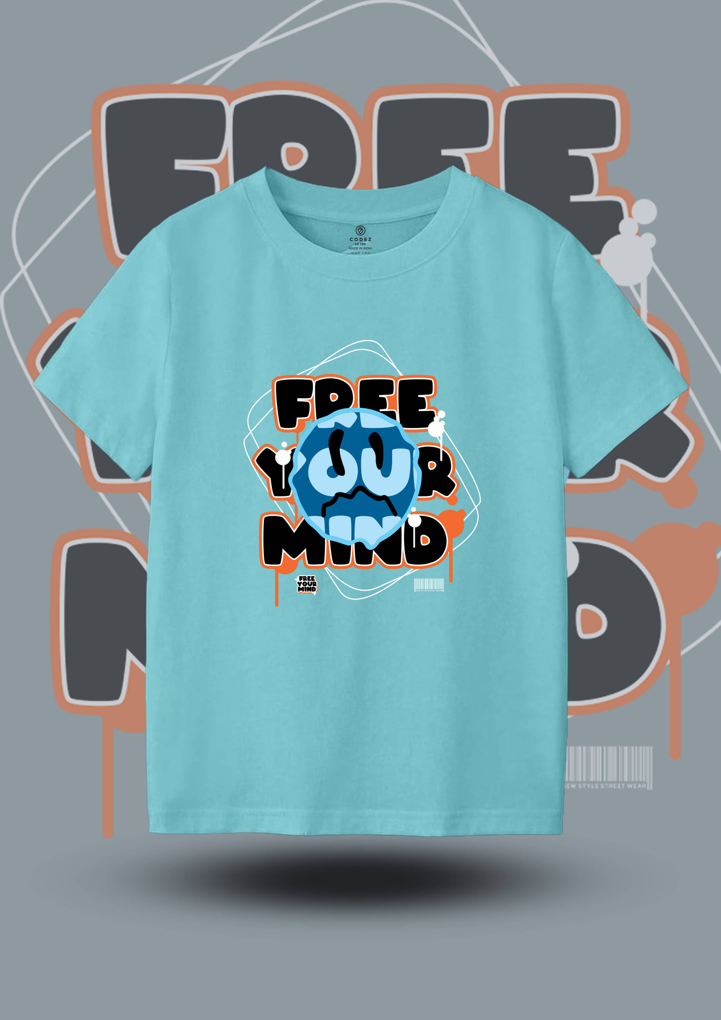     			CODEZ Pack of 1 Boys Cotton Blend T-Shirt ( Sky Blue )