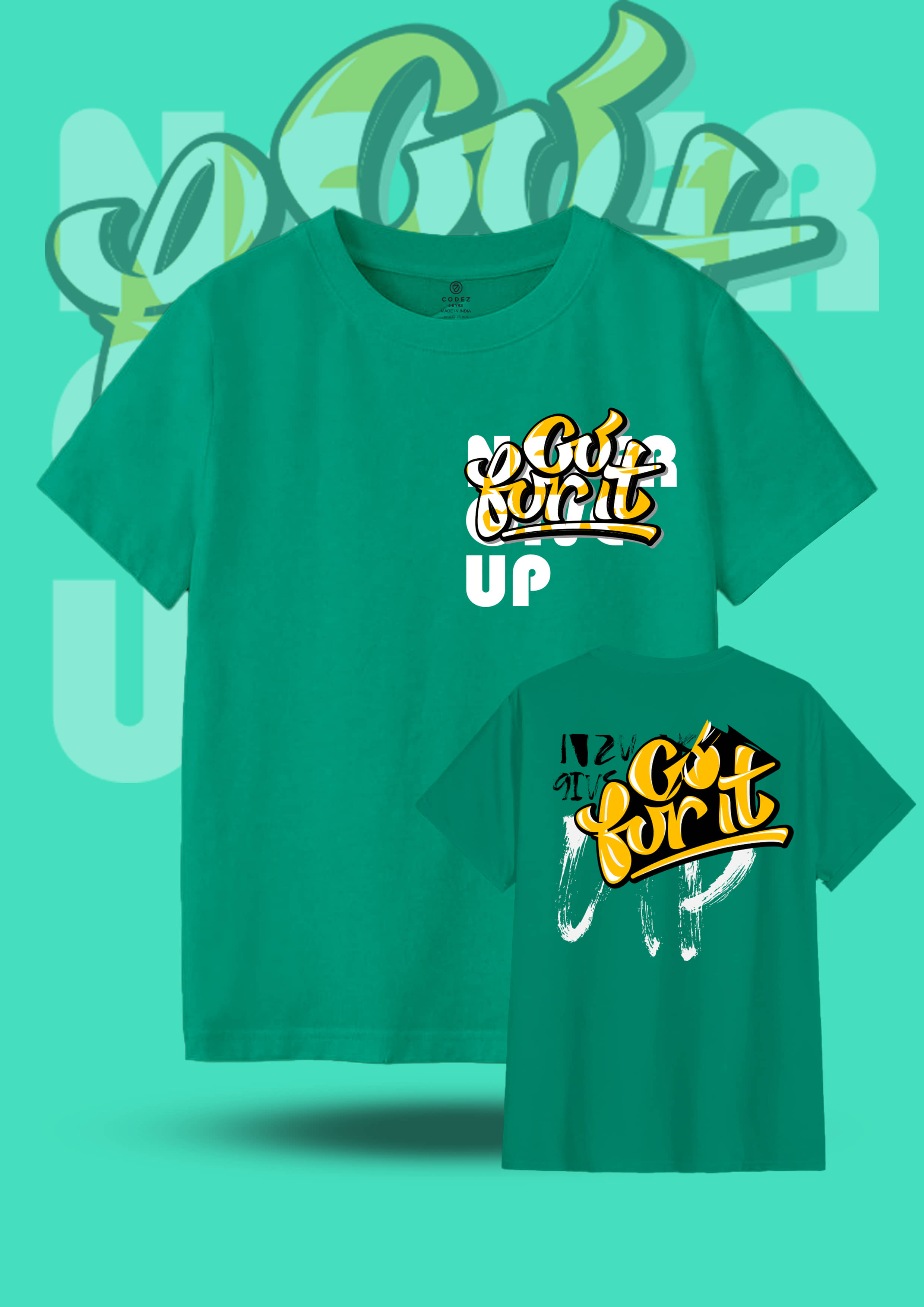 CODEZ Pack of 2 Boys Cotton Blend T-Shirt ( Turquoise )