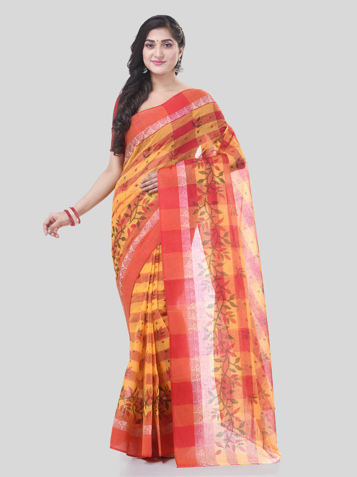 Desh Bidesh Cotton Printed Saree Without Blouse Piece ( Red ) Desh Bidesh Cotton Printed Saree Without Blouse Piece ( Red )