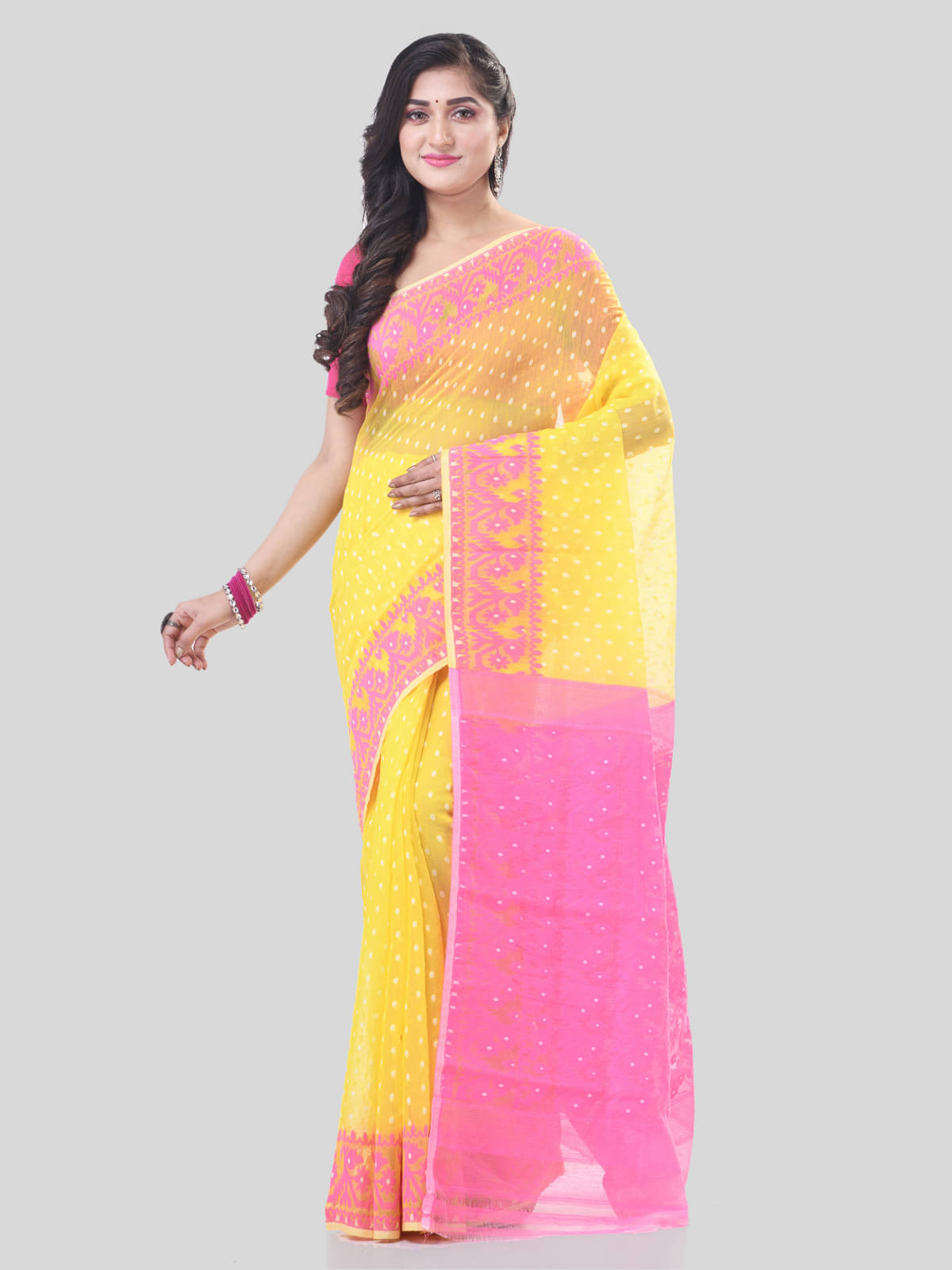 Desh Bidesh Cotton Self Design Saree Without Blouse Piece ( Yellow ) Desh Bidesh Cotton Self Design Saree Without Blouse Piece ( Yellow )