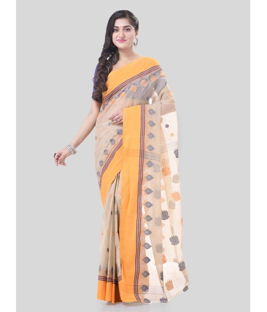     			Desh Bidesh Cotton Self Design Saree Without Blouse Piece ( Peach )