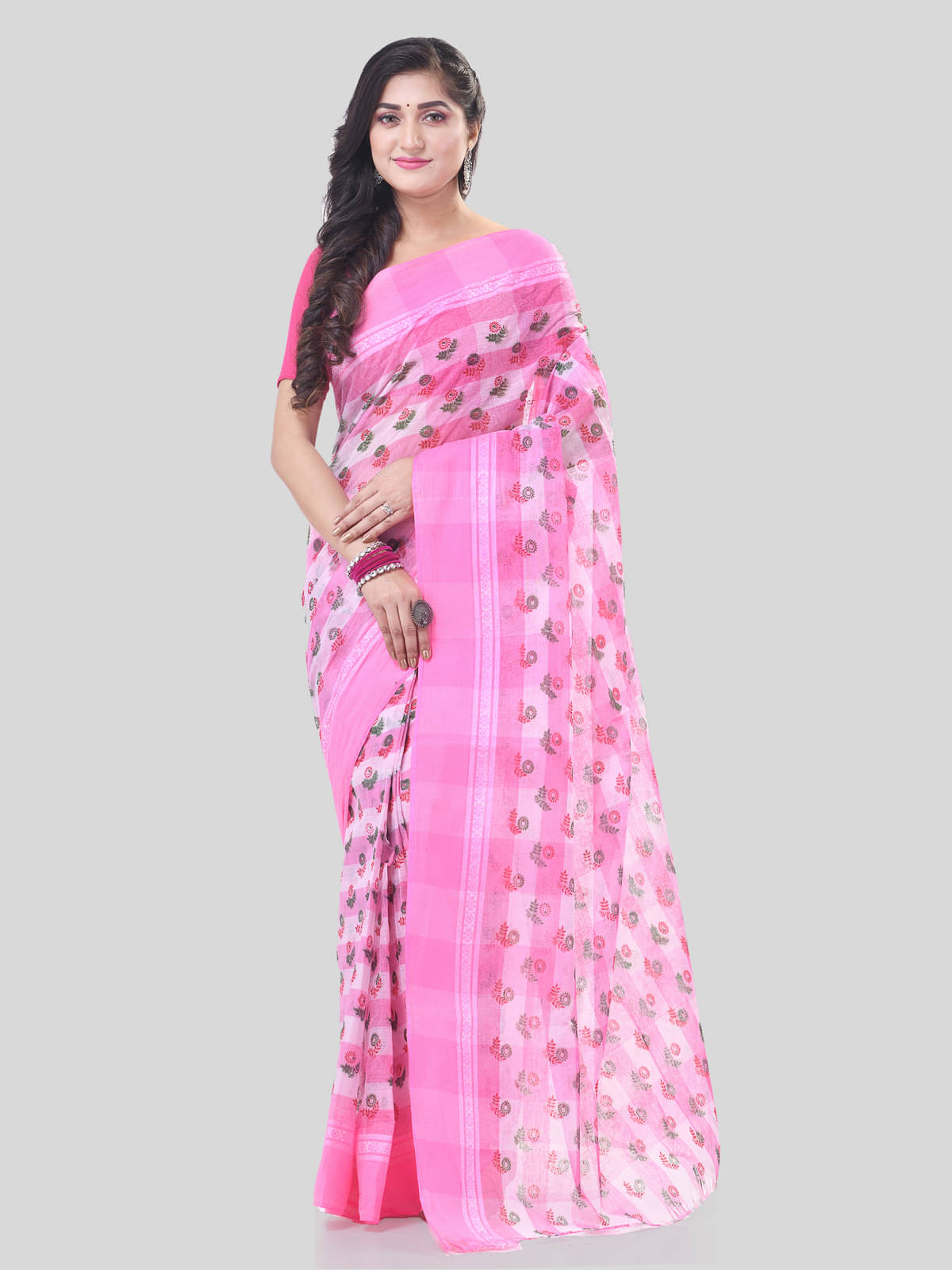 Desh Bidesh Cotton Woven Saree Without Blouse Piece ( Pink ) Desh Bidesh Cotton Woven Saree Without Blouse Piece ( Pink )
