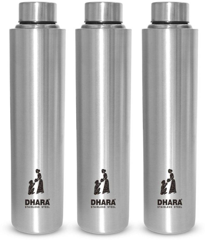 Dhara Stainless Steel Everfresh Silver Stainless Steel Fridge Water Bottle 1000 mL ( Set of 3 ) Dhara Stainless Steel Everfresh Silver Stainless Steel Fridge Water Bottle 1000 mL ( Set of 3 )