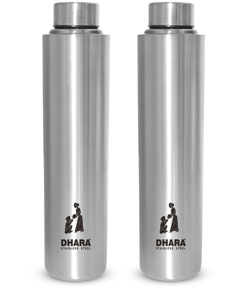 Dhara Stainless Steel Everfresh Silver Stainless Steel Fridge Water Bottle 1000 mL ( Set of 2 ) Dhara Stainless Steel Everfresh Silver Stainless Steel Fridge Water Bottle 1000 mL ( Set of 2 )