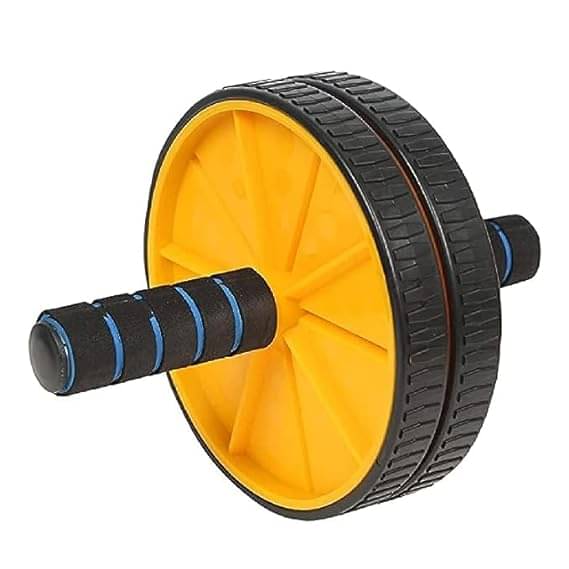 Double Wheel Ab Roller with Non-Slip Handles, Ab Wheel Exercise Equipment for Men and Women Workout Equipment for Abdominal & Core Strength for Home and Gym Fitness, (Yellow) Pack of 1 Double Wheel Ab Roller with Non-Slip Handles, Ab Wheel Exercise Equipment for Men and Women Workout Equipment for Abdominal & Core Strength for Home and Gym Fitness, (Yellow) Pack of 1