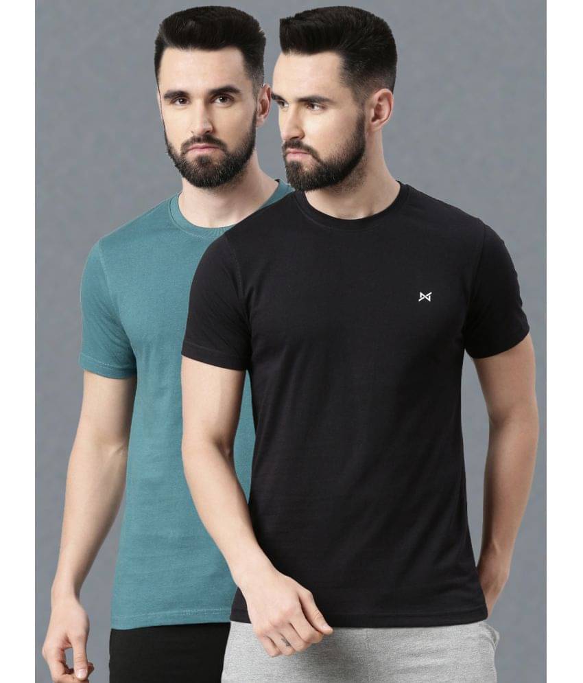     			Force NXT Pack of 2 100% Cotton Regular Fit Men's T-Shirt ( Multicolor )