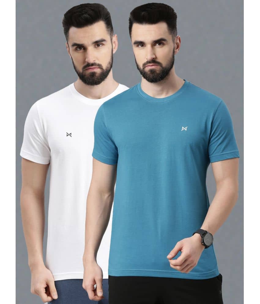 Force NXT Pack of 2 100% Cotton Regular Fit Men's T-Shirt ( Multicolor )