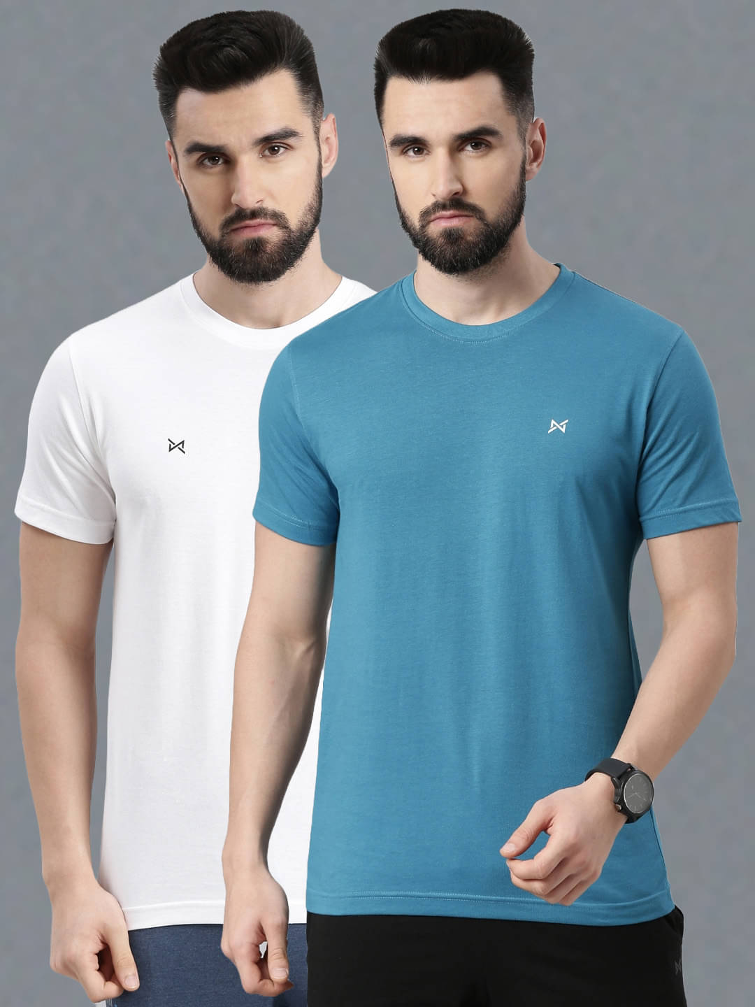 Force NXT Pack of 2 100% Cotton Regular Fit Men's T-Shirt ( Multicolor ) Force NXT Pack of 2 100% Cotton Regular Fit Men's T-Shirt ( Multicolor )