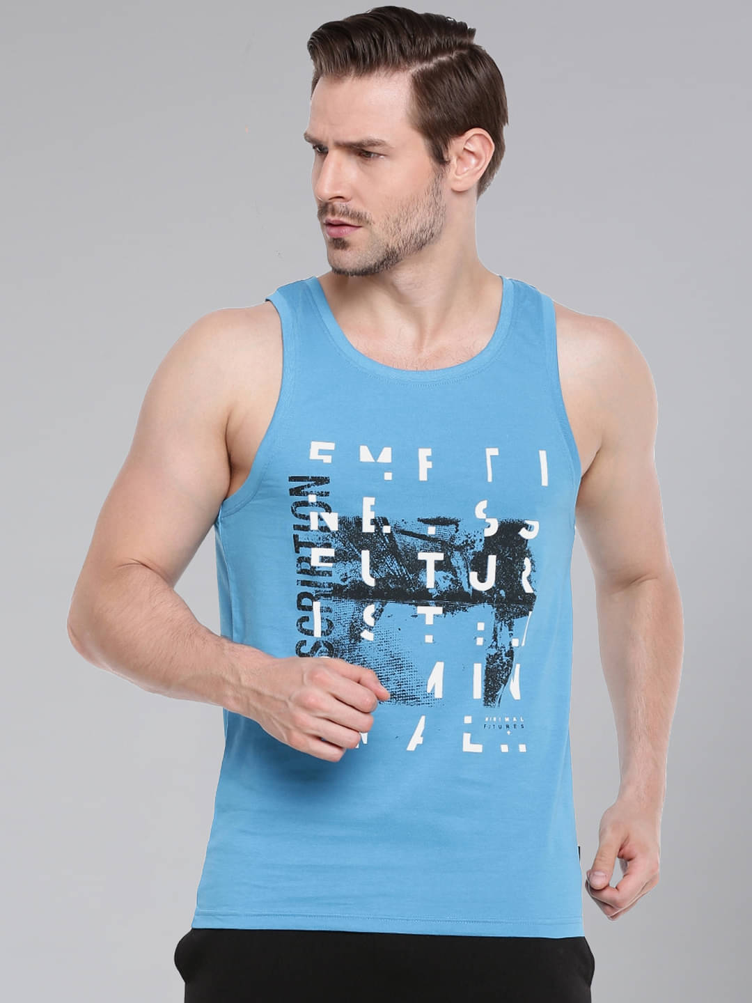     			Force NXT Pack of 1 Cotton Blend Sleeveless vest For Men ( Blue )