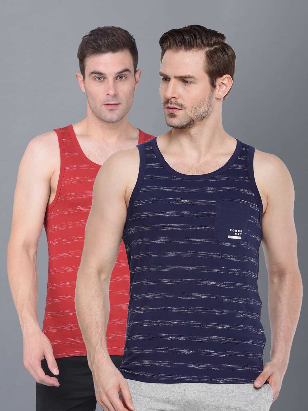 Force NXT Pack of 2 Cotton Blend Sleeveless vest For Men ( Multi ) - Nightwear & Loungewear | Buy online on ZillyBuy