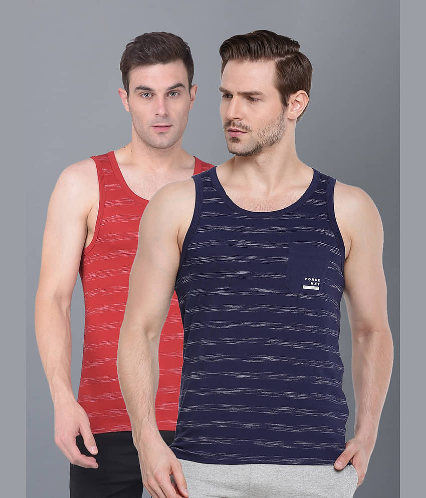 Force NXT Pack of 2 Cotton Blend Sleeveless vest For Men ( Multi ) - Nightwear & Loungewear | Buy online on ZillyBuy