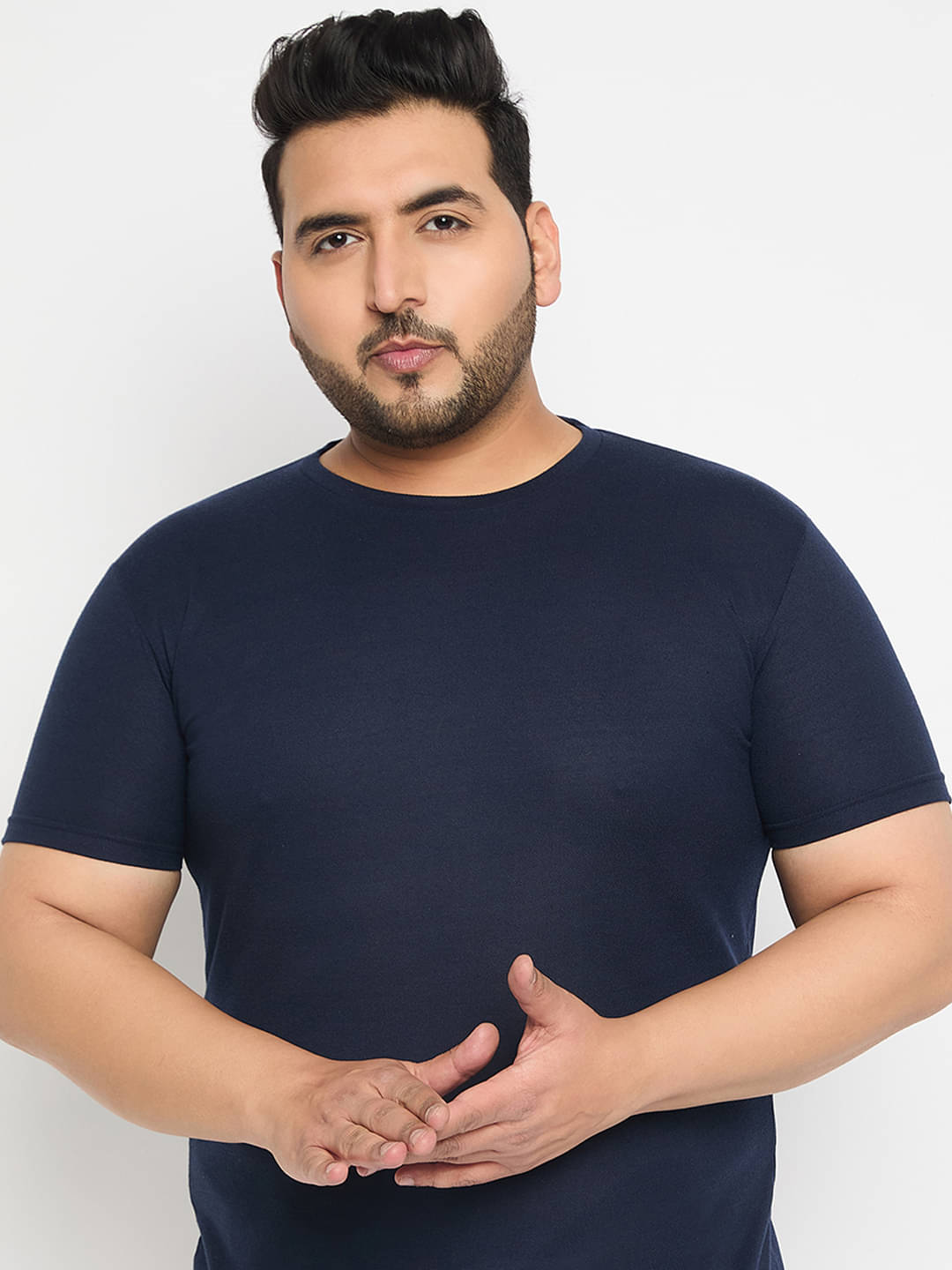     			GET GOLF Cotton Blend Regular Fit Solid Half Sleeves Men's T-Shirt - Navy ( Pack of 1 )