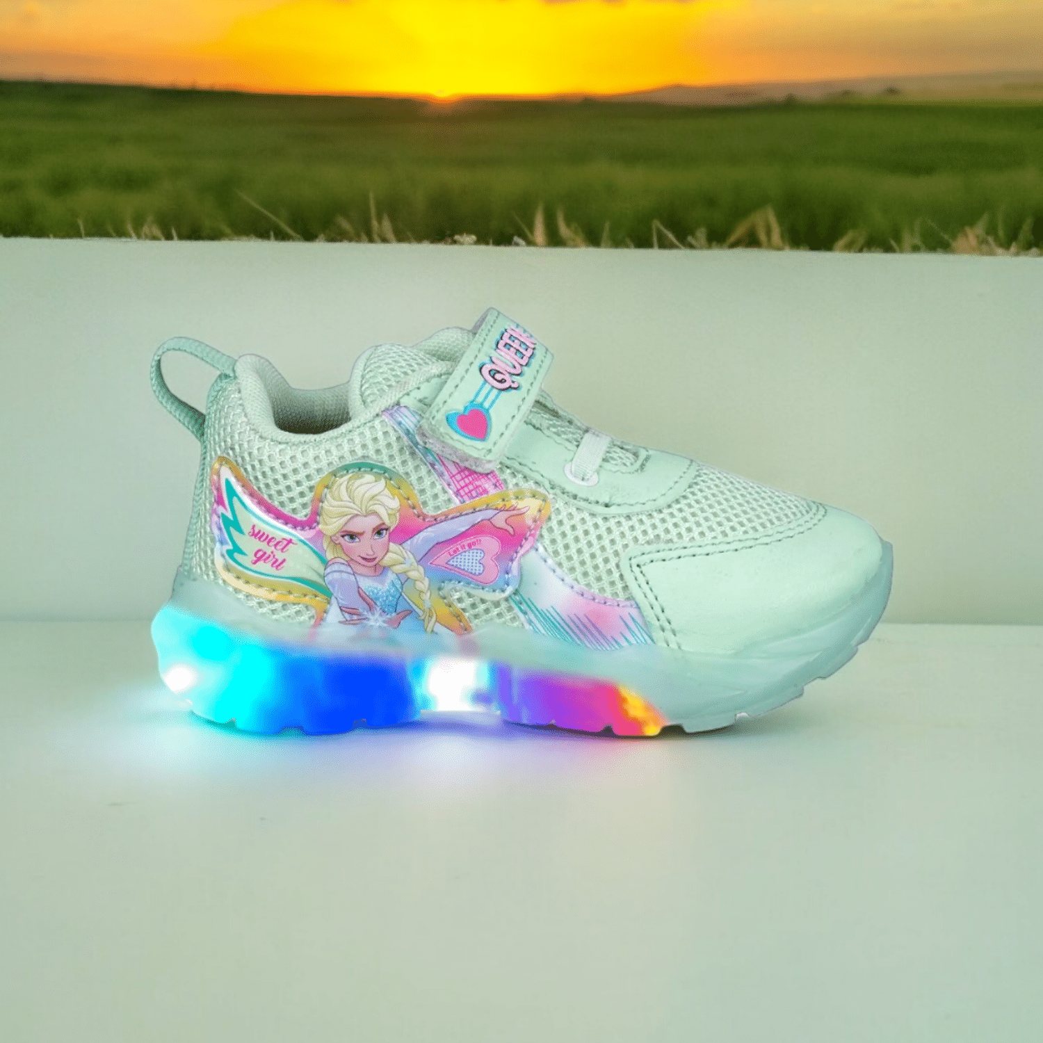     			GLOBIN - SeaGreen Girl's LED Shoes ( 1 Pair )