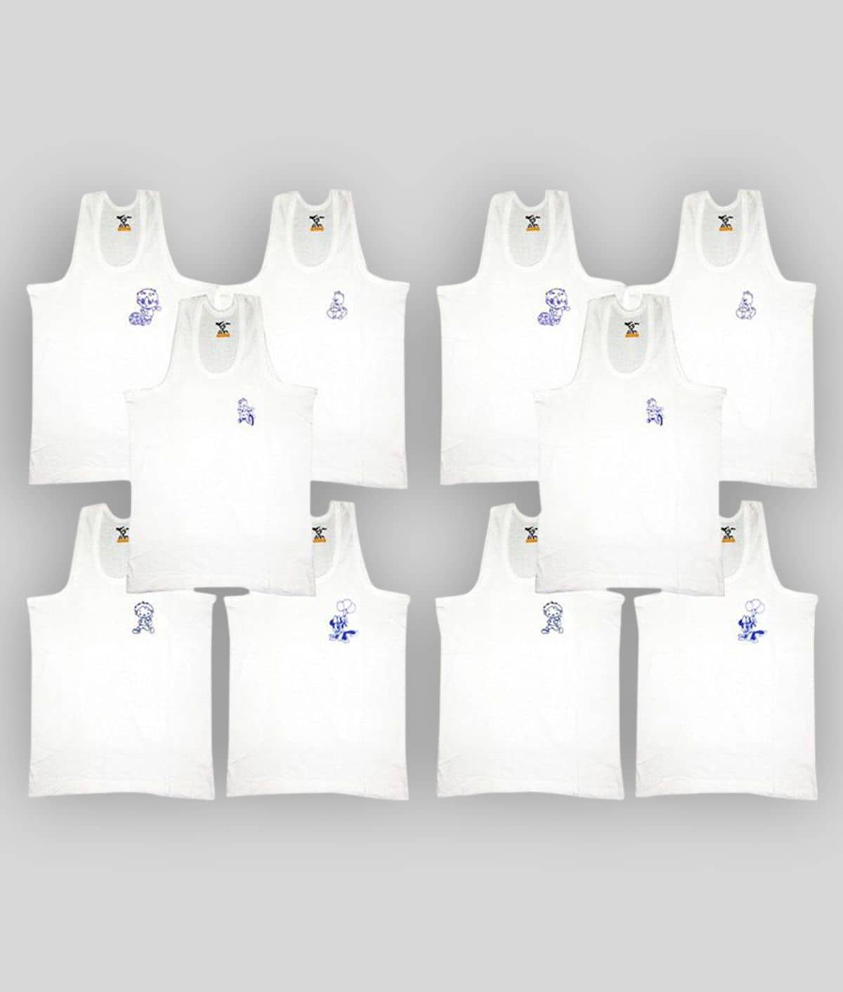 HAP Pack of 10 Boys 100% Cotton ( White ) - Nightwear & Loungewear | Buy online on ZillyBuy