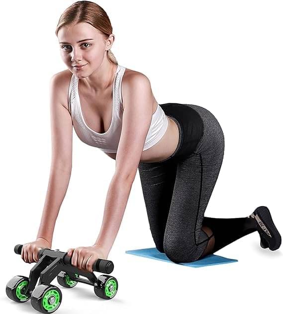     			Home Gym Four AB Wheel Roller Home Gym Four AB Wheel Roller4 Wheel Ab Roller - Abdominal Workout Fitness Exercise Equipment, 4 wheel abs Roller, (Green) Pack of 1