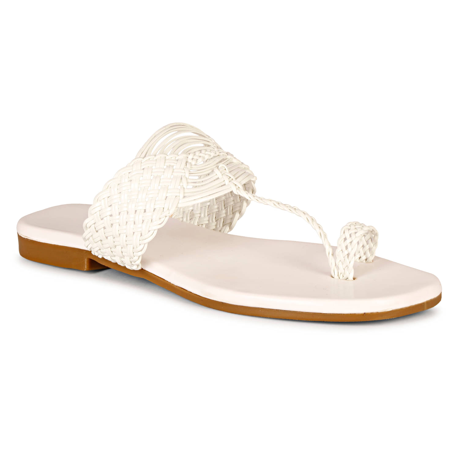     			Ishransh White Women's Flats