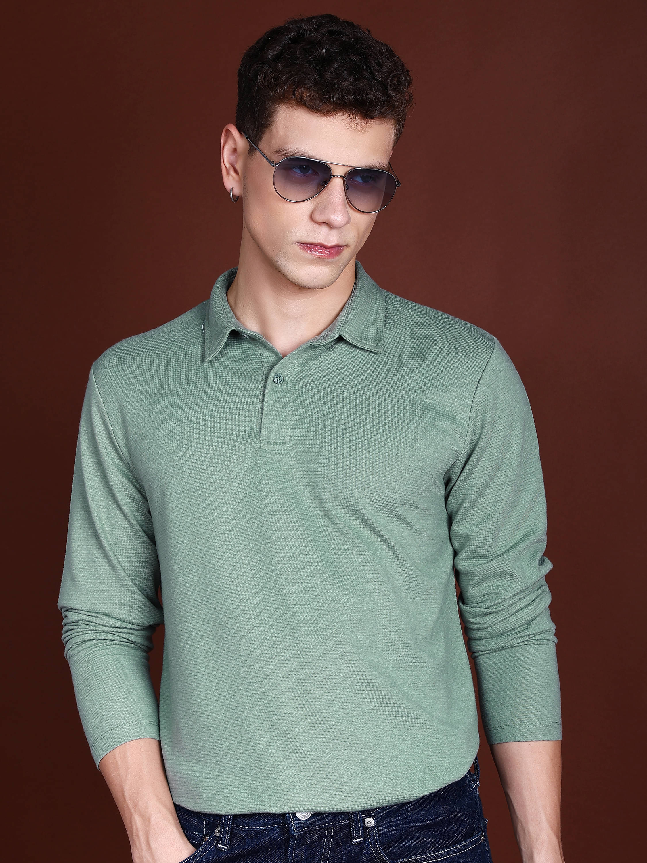     			Ketch Polyester Regular Fit Solid Full Sleeves Men's Polo T Shirt - Olive ( Pack of 1 )
