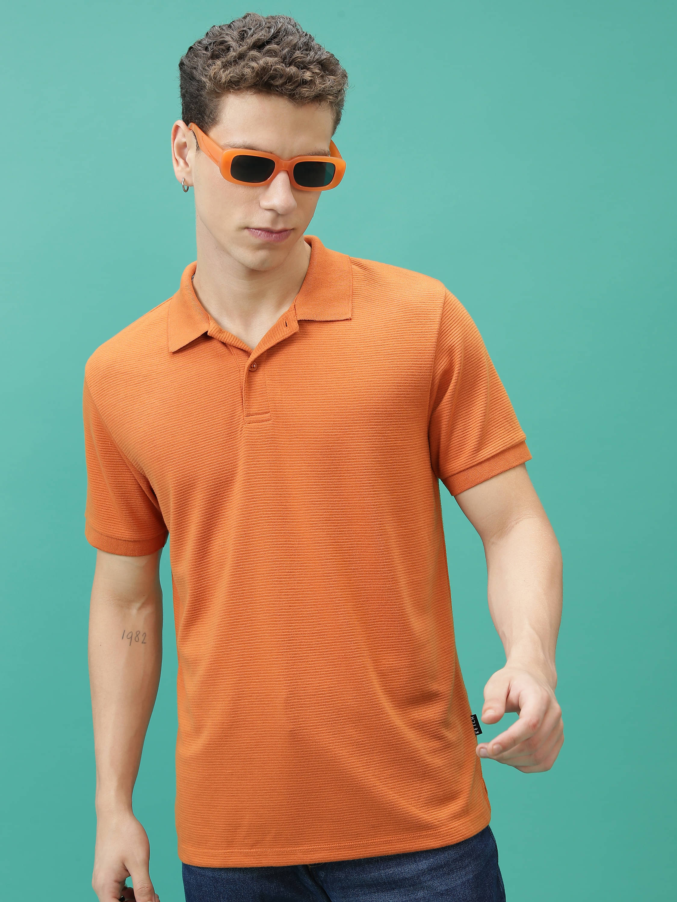    			Ketch Pack of 1 Polyester Relaxed Fit Solid Half Sleeves Men's Polo T Shirt ( Rust )