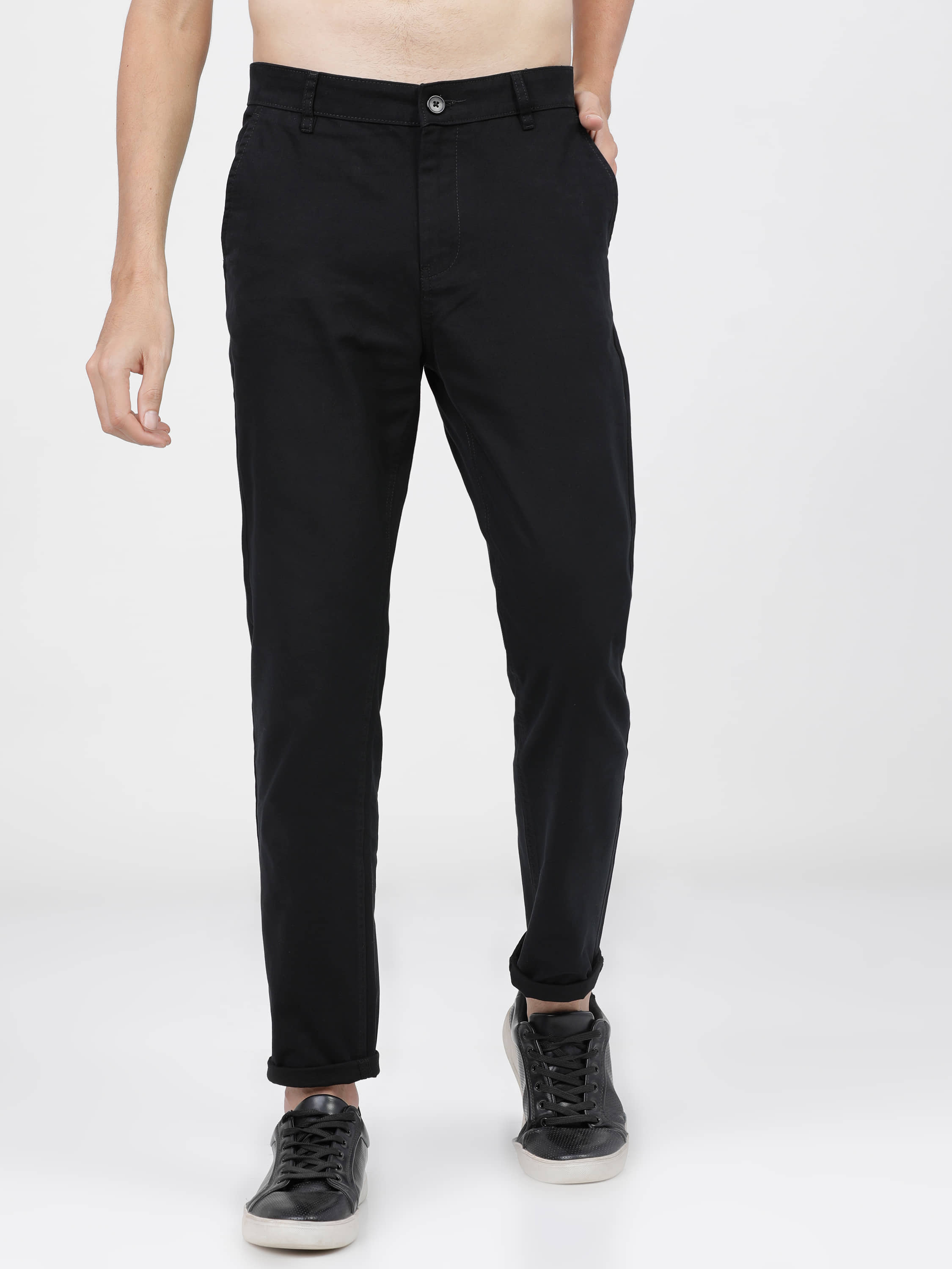 Ketch Slim Flat Men's Chinos - Black ( Pack of 1 ) - Trousers | Buy online on ZillyBuy