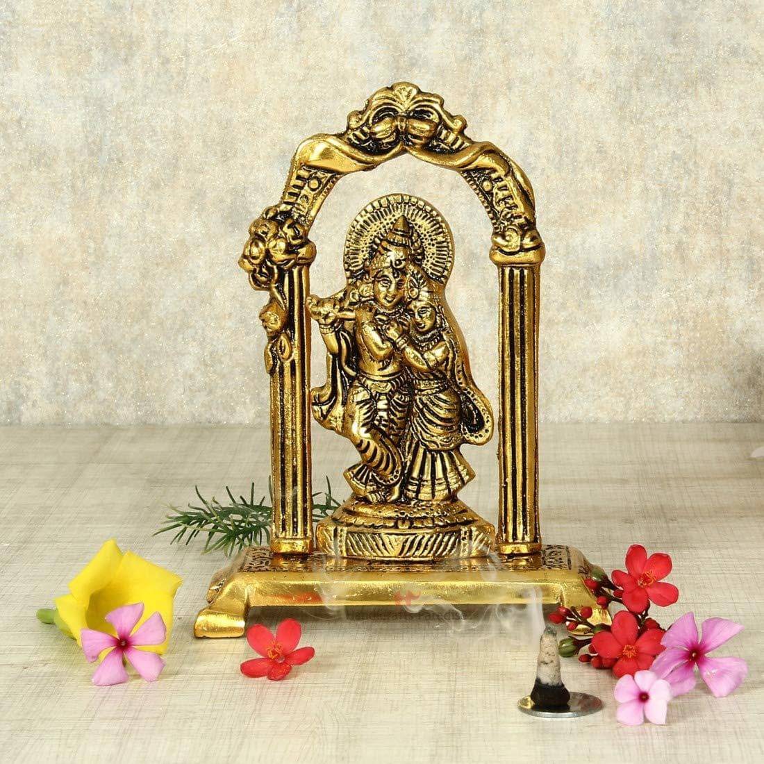 KridayKraft Aluminium Radha Krishna Idol ( 5.7 cm ) KridayKraft Aluminium Radha Krishna Idol ( 5.7 cm )