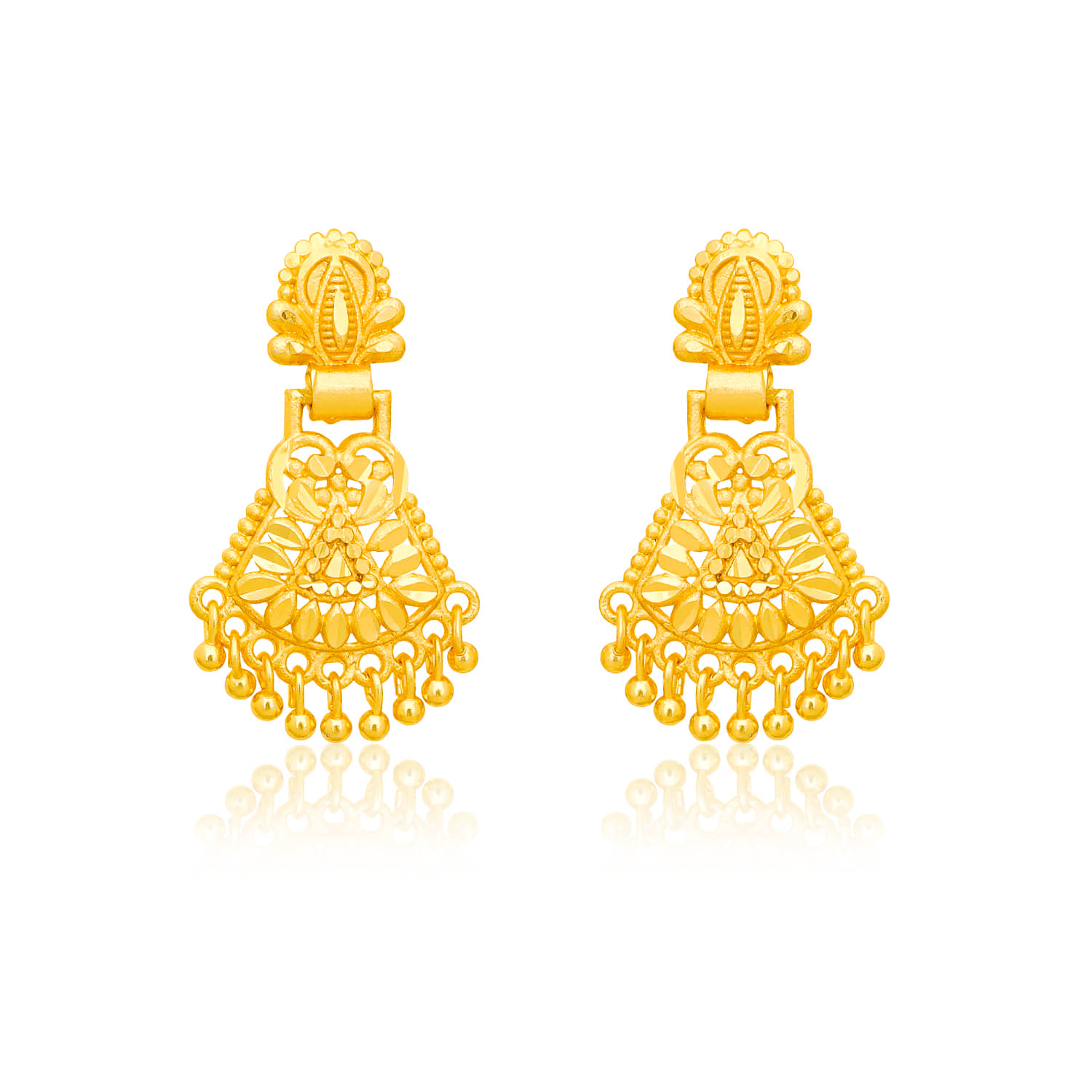 LUV FASHION Golden Chandbalis Earrings ( Pack of 1 ) - Earrings | Buy online on ZillyBuy