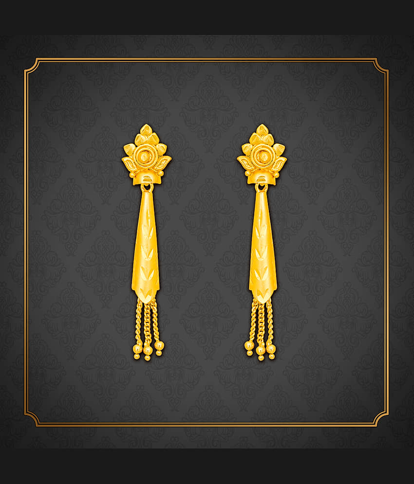 LUV FASHION Golden Drop Earrings ( Pack of 1 ) - Earrings | Buy online on ZillyBuy