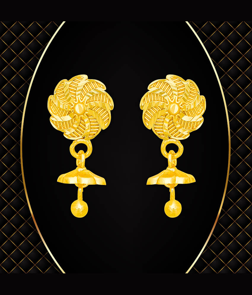 LUV FASHION Golden Stud Earrings ( Pack of 1 ) - Earrings | Buy online on ZillyBuy
