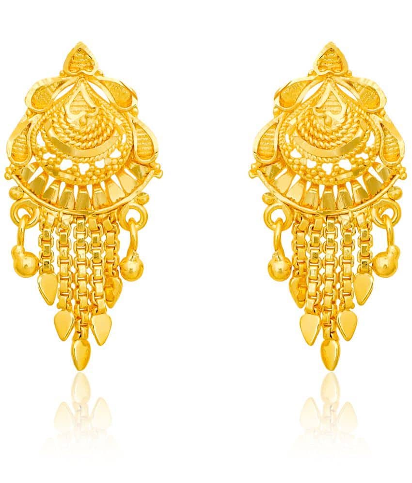 LUV FASHION Golden Stud Earrings ( Pack of 1 ) - Earrings | Buy online on ZillyBuy