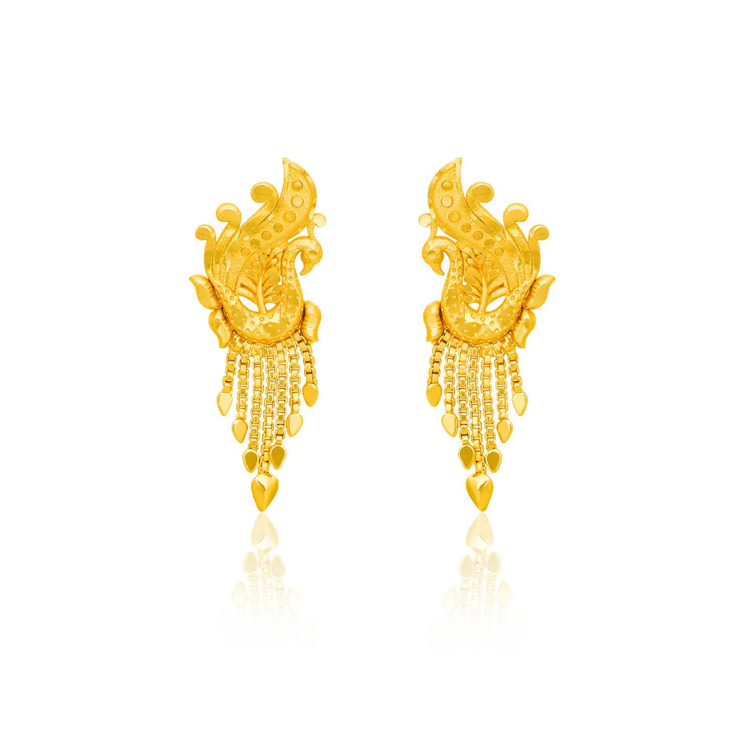 LUV FASHION Golden Stud Earrings ( Pack of 1 ) - Earrings | Buy online on ZillyBuy