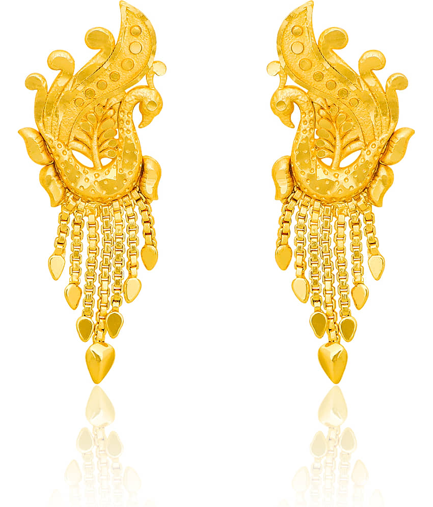 LUV FASHION Golden Stud Earrings ( Pack of 1 ) - Earrings | Buy online on ZillyBuy