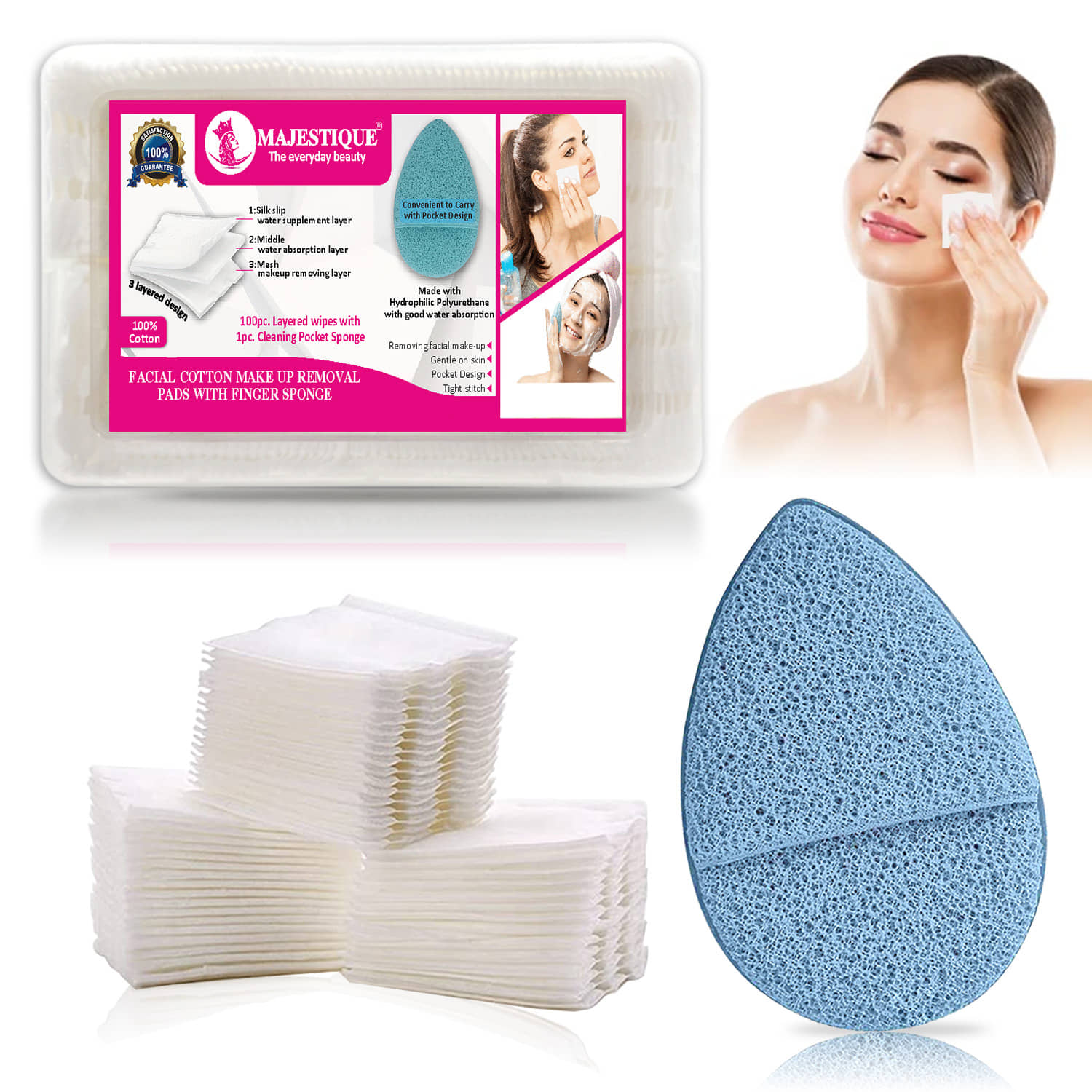 MAJESTIQUE Facial Wipes & Tissues Facial Wipes & Tissues Dry Wipes ( 100 Pcs ) Pack of 2
