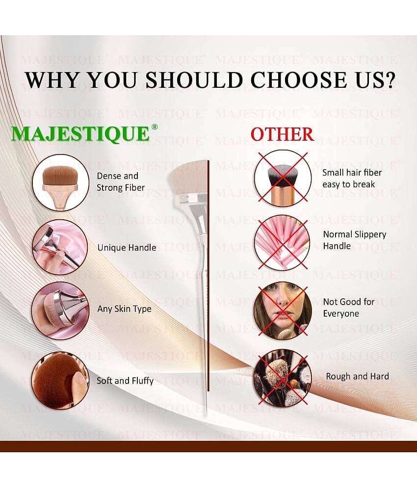 MAJESTIQUE MAJESTIQUE MAKEUP BRUSH Synthetic Contouring,Blending,Dust off Powder 40 g 3 Pcs