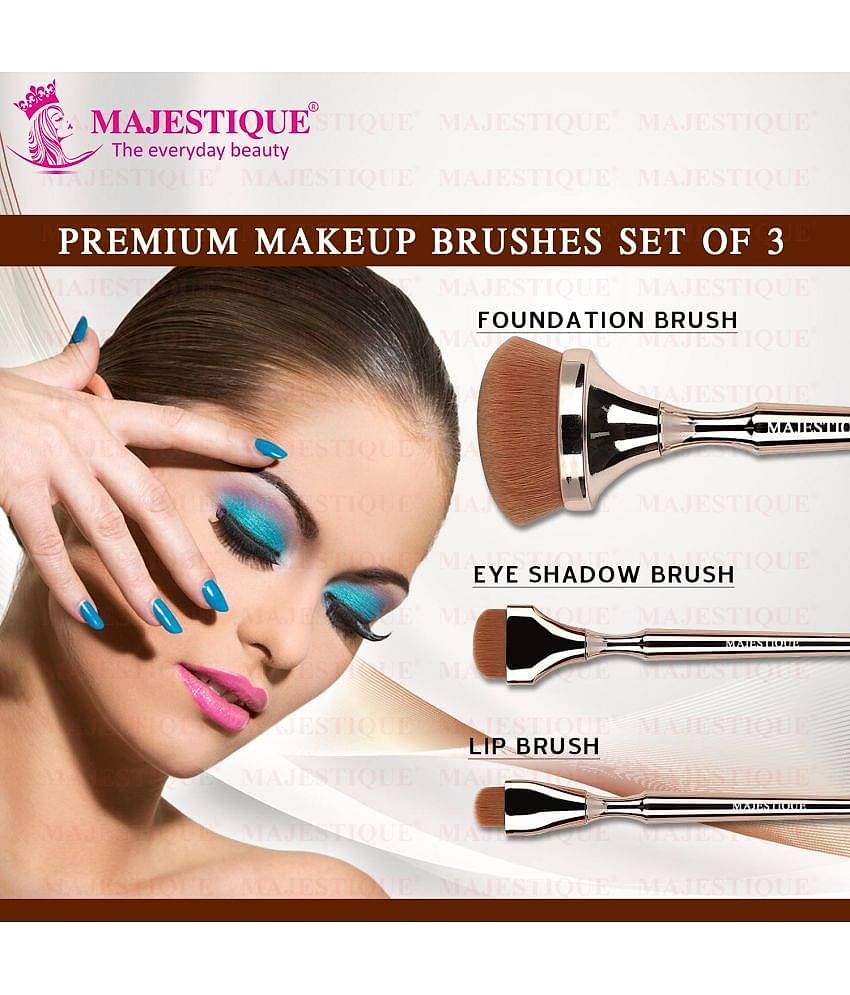 MAJESTIQUE MAJESTIQUE MAKEUP BRUSH Synthetic Contouring,Blending,Dust off Powder 40 g 3 Pcs