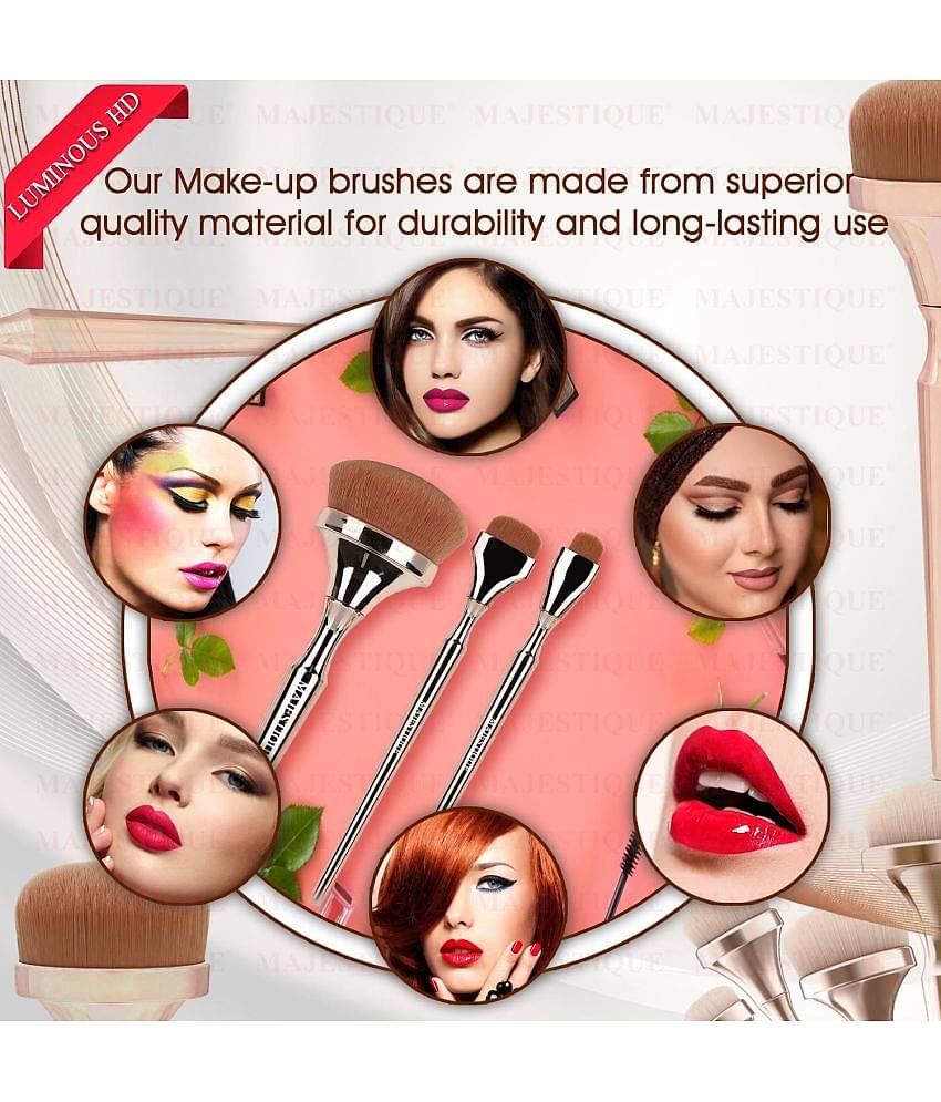 MAJESTIQUE MAJESTIQUE MAKEUP BRUSH Synthetic Contouring,Blending,Dust off Powder 40 g 3 Pcs
