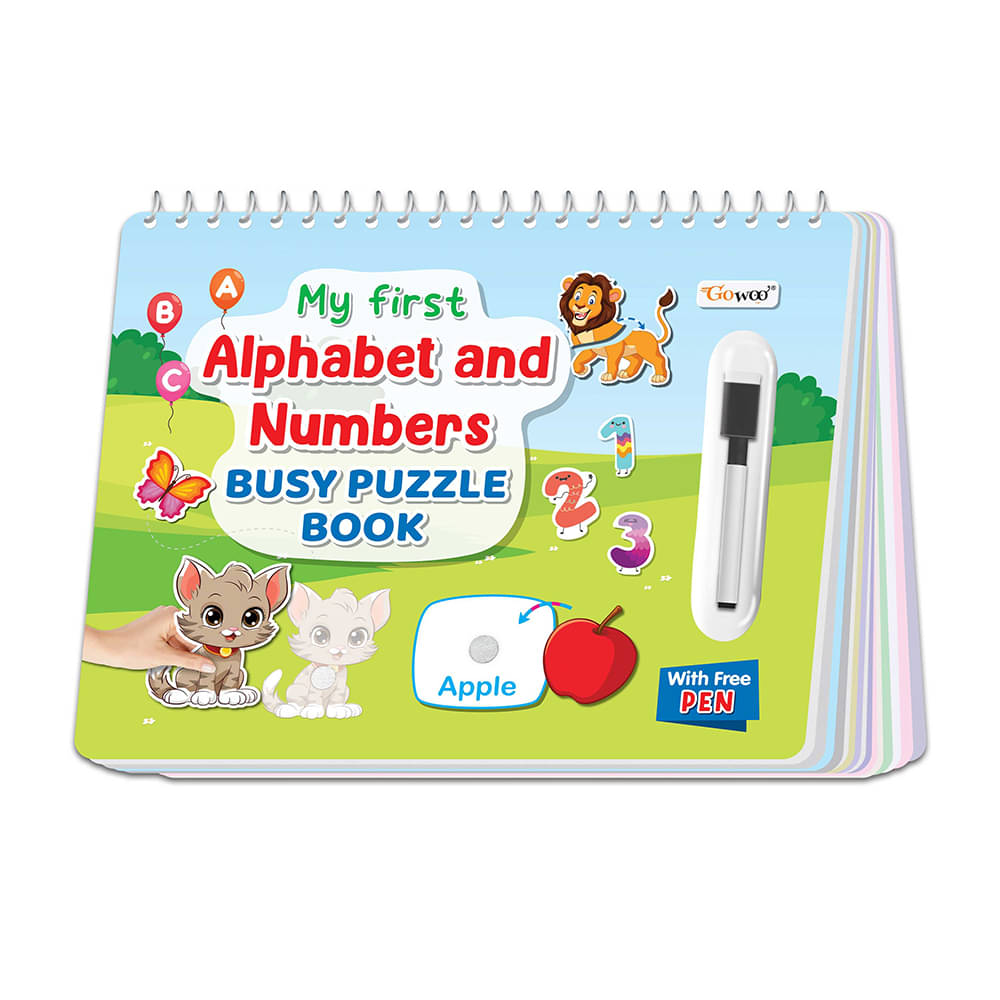My First Alphabet and Numbers Busy Puzzle Book : Early learning activity book, My first buzy puzzle book, Spiral Binding Book, Montessori Book with Hook and Loop, Sticker activities for toddlers, Activity book for Early Learning. My First Alphabet and Numbers Busy Puzzle Book : Early learning activity book, My first buzy puzzle book, Spiral Binding Book, Montessori Book with Hook and Loop, Sticker activities for toddlers, Activity book for Early Learning.