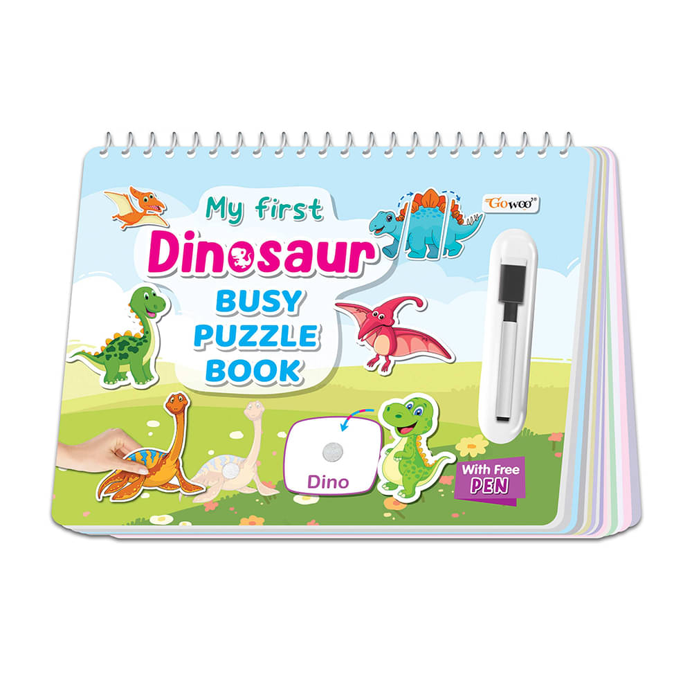     			My First Dinosaur Busy Puzzle Book : Learning book for Early learners, Splash and Tear proof - Kids Activity Book,  Spiral Binding book, Montessori Book with hook and loop, Sticker Activity Book for Early Learners.