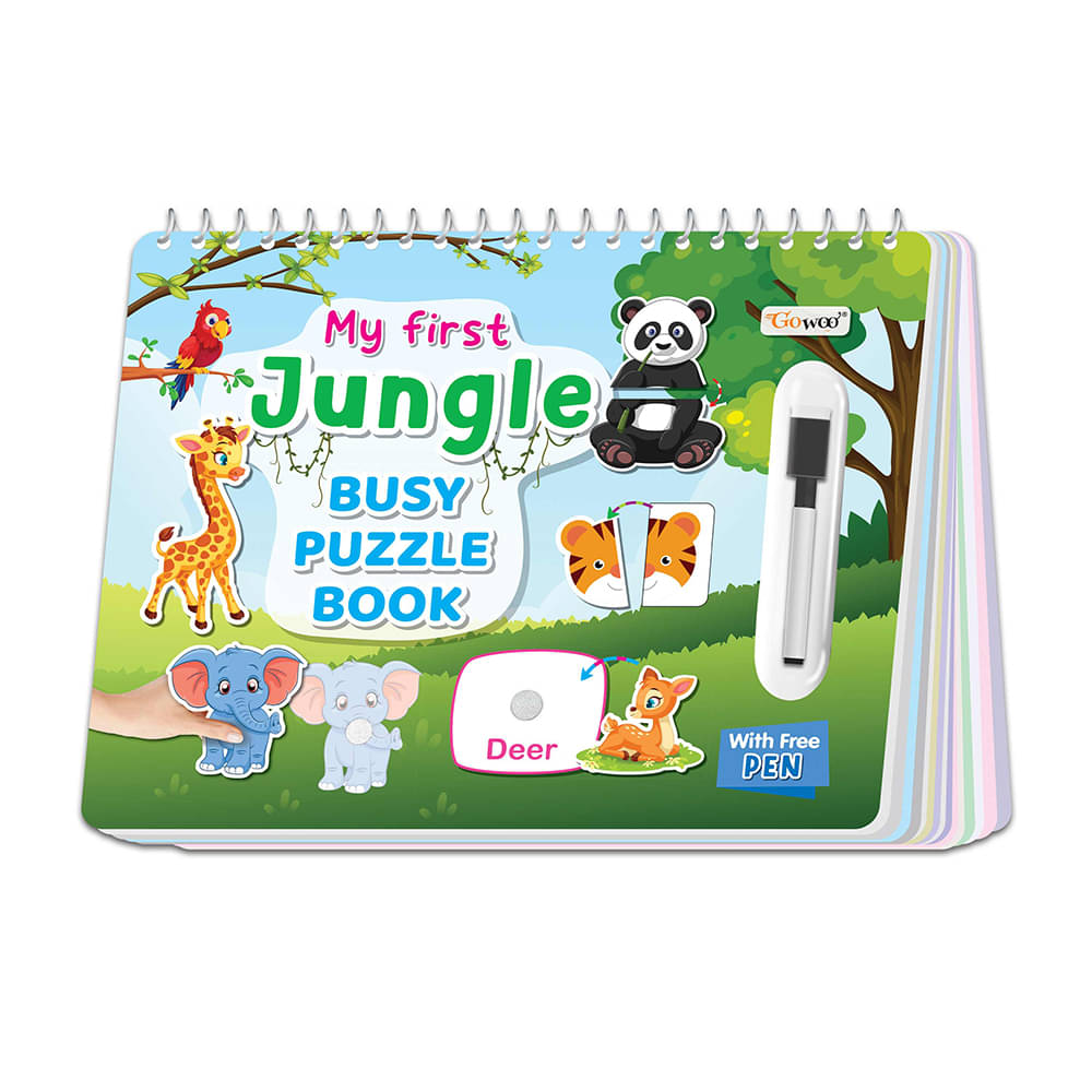 "My First Jungle Busy Puzzle Book : Activity Binder for Early Learning, Montessori book with with Hook and Loop, Spiral Binding Book, Splash and Tear-Proof - Interactive Learning for Toddlers and Preschoolers." "My First Jungle Busy Puzzle Book : Activity Binder for Early Learning, Montessori book with with Hook and Loop, Spiral Binding Book, Splash and Tear-Proof - Interactive Learning for Toddlers and Preschoolers."