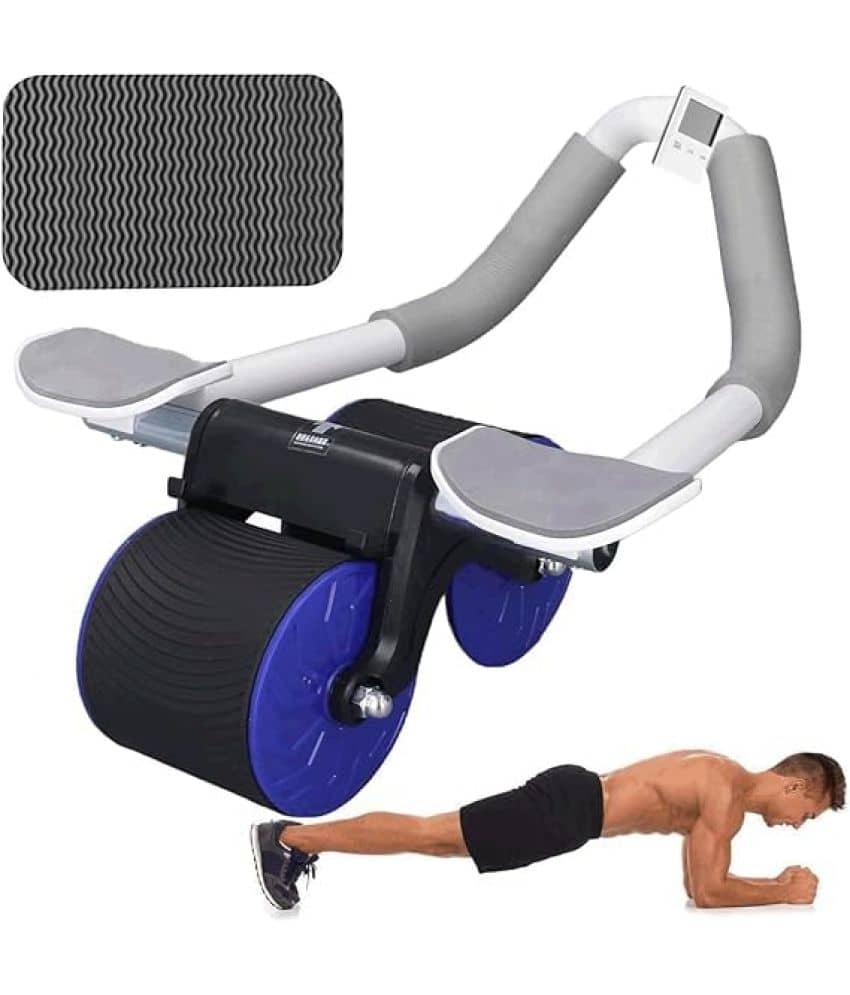 New Ab Roller Wheel, Automatic Rebound 2 In 1 For Abs Workout, Abdominal Fitness Wheel For Men Women, Dynamic Core Trainer Plank Exercise Wheels With Phone Stand For Home Gym Fitness (Blue) Pack of 1 - Sports and Fitness Equipment | Buy online on ZillyBuy