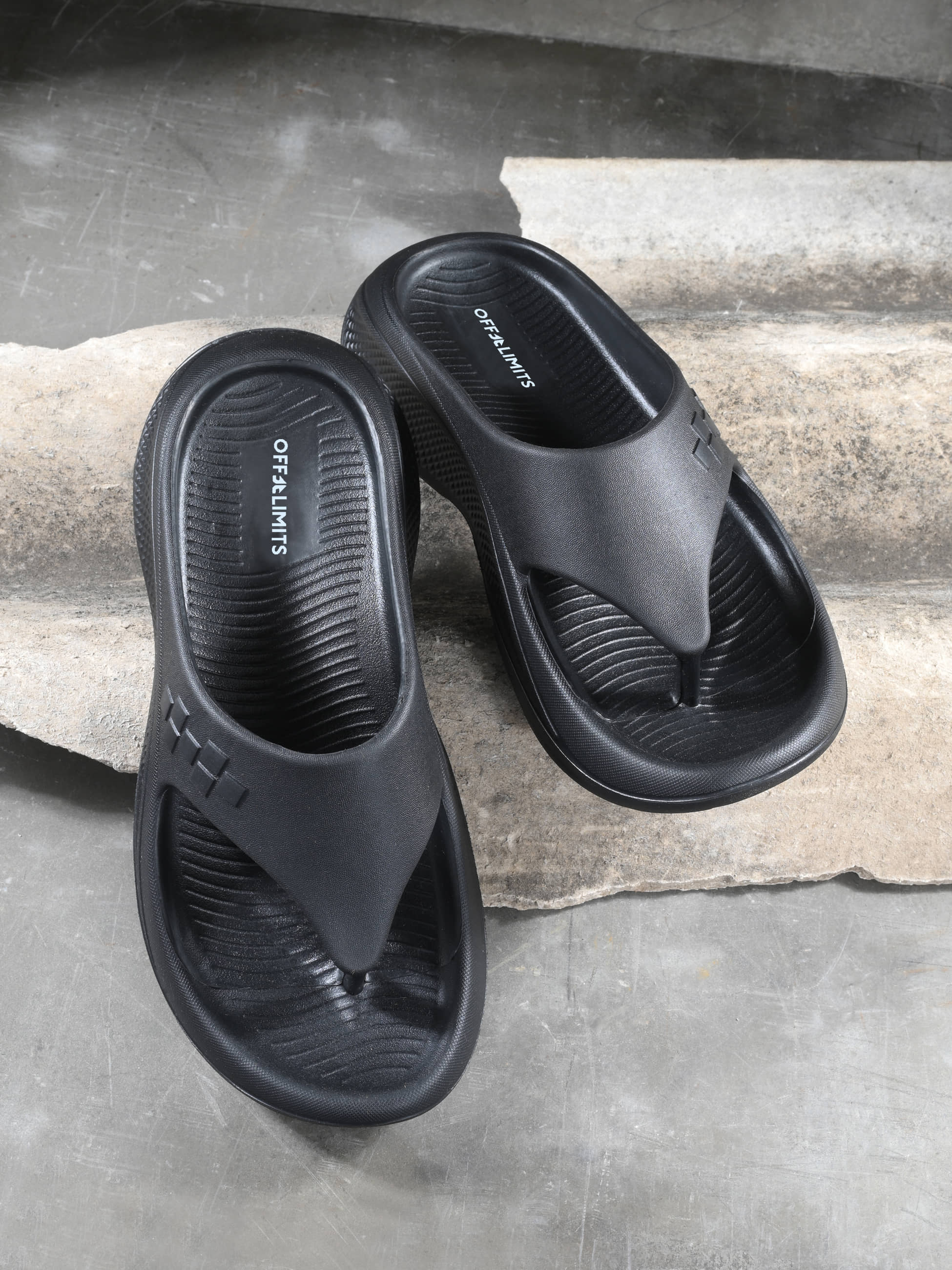 OFF LIMITS Black Men's Thong Flip Flop