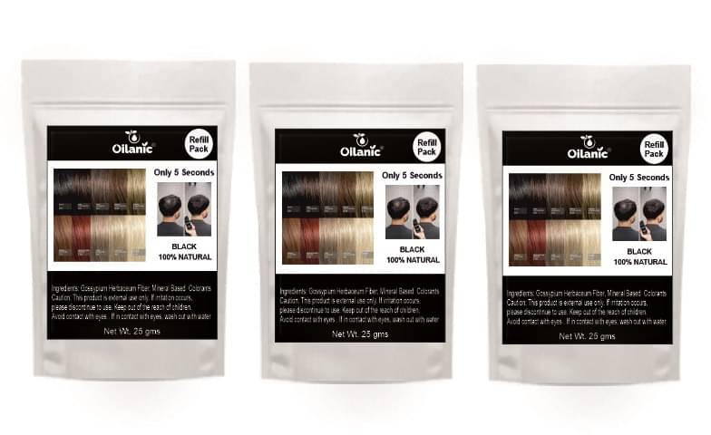 Oilanic Hair Building Fibers Instant Fuller Hair 25 gm Pack of 3     			Oilanic Hair Building Fibers Instant Fuller Hair 25 gm Pack of 3