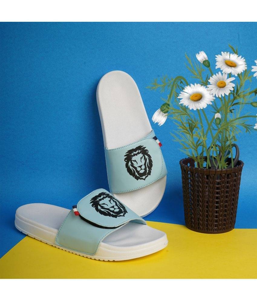     			PERY PAO Blue Men's Slide Flip Flop