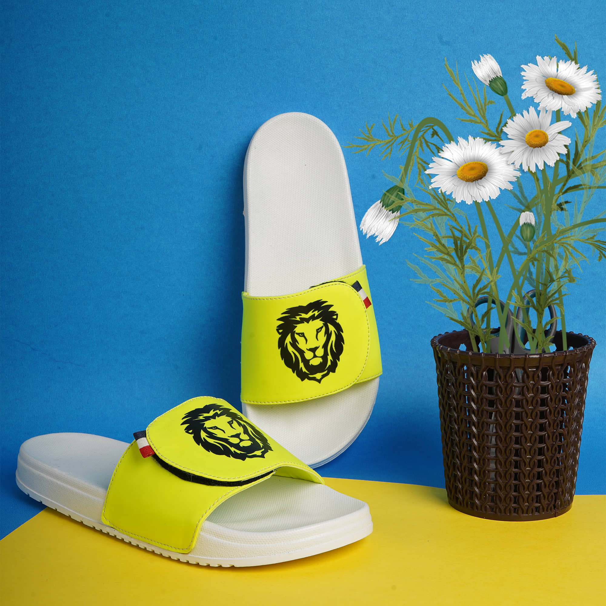 PERY PAO Yellow Men's Slide Flip Flop