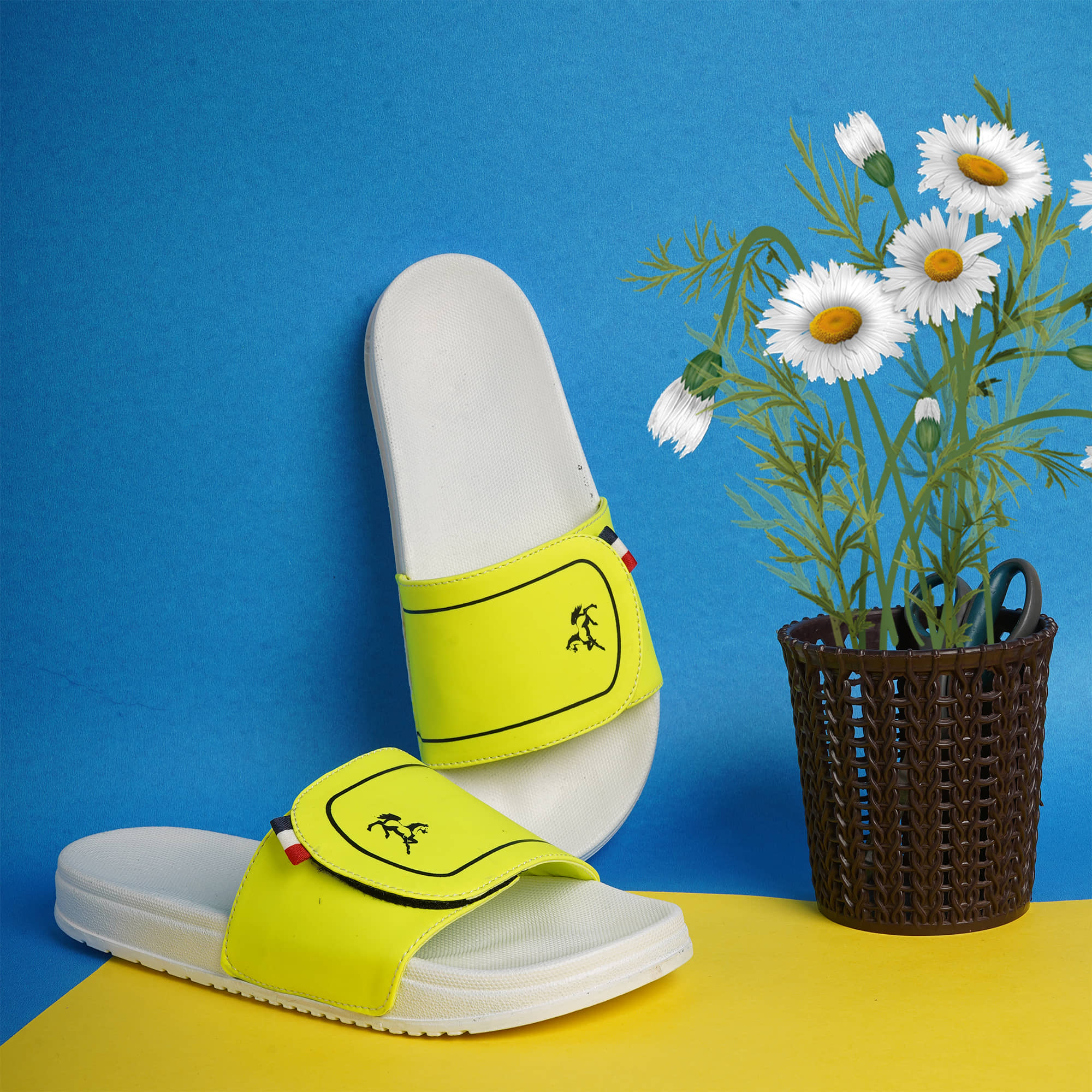 PERY PAO Yellow Men's Slide Flip Flop