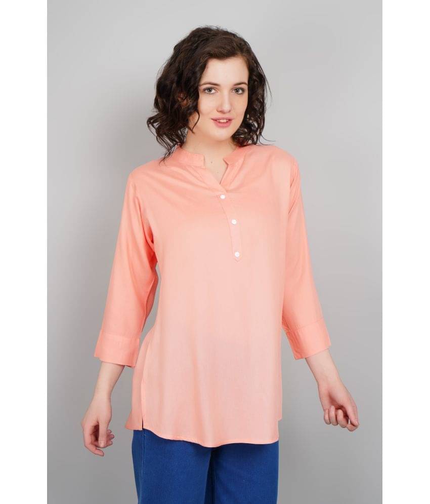     			PP Kurtis Rayon Solid Straight Women's Kurti - Peach ( Pack of 1 )