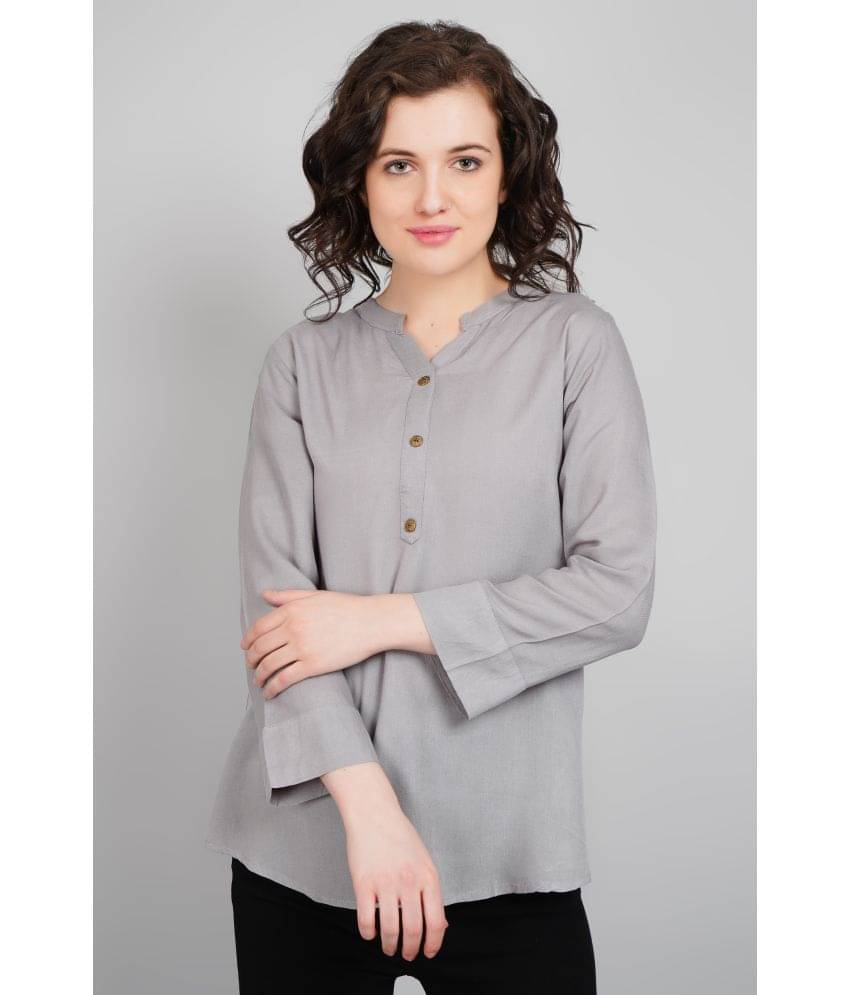 PP Kurtis Rayon Solid Straight Women's Kurti - Grey ( Pack of 1 ) PP Kurtis Rayon Solid Straight Women's Kurti - Grey ( Pack of 1 )