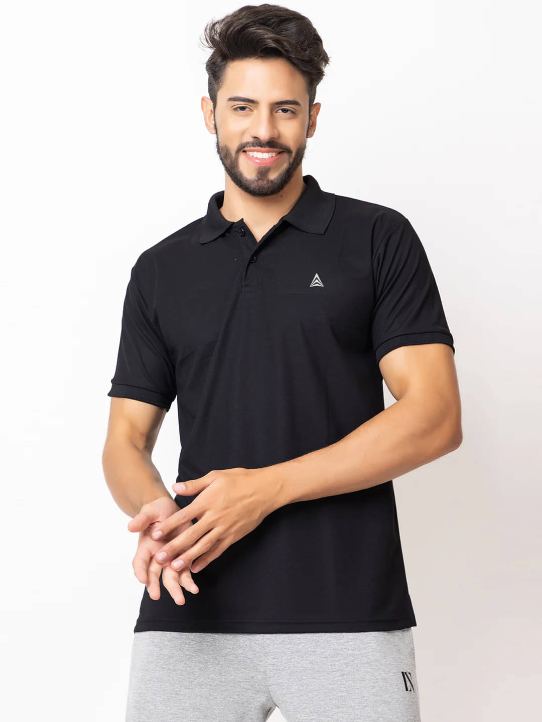 PROPERSEVEN Pack of 1 Polyester Regular Fit Solid Half Sleeves Men's Polo T Shirt ( Black ) PROPERSEVEN Pack of 1 Polyester Regular Fit Solid Half Sleeves Men's Polo T Shirt ( Black )