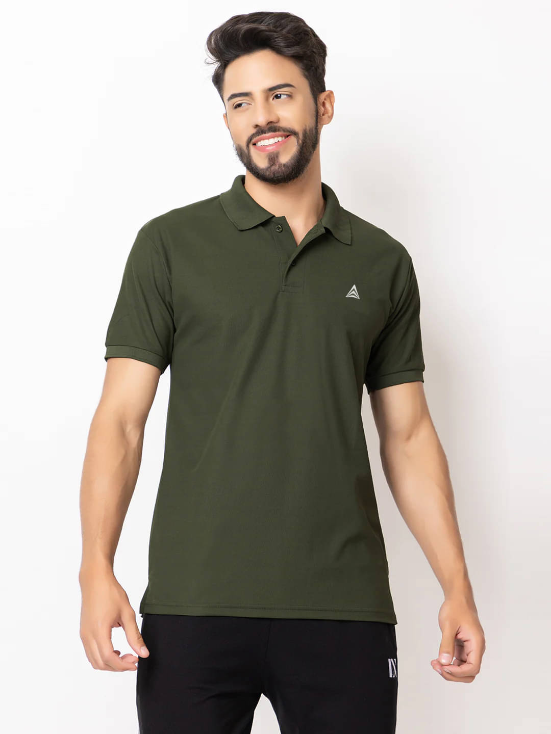     			PROPERSEVEN Pack of 1 Polyester Regular Fit Solid Half Sleeves Men's Polo T Shirt ( Olive )