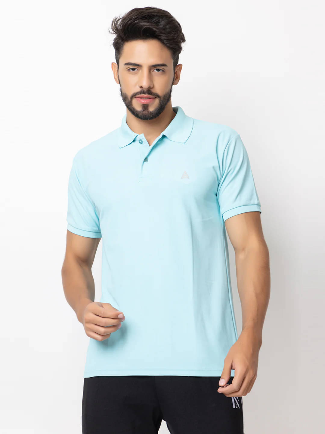 PROPERSEVEN Pack of 1 Polyester Regular Fit Solid Half Sleeves Men's Polo T Shirt ( Sky Blue ) PROPERSEVEN Pack of 1 Polyester Regular Fit Solid Half Sleeves Men's Polo T Shirt ( Sky Blue )