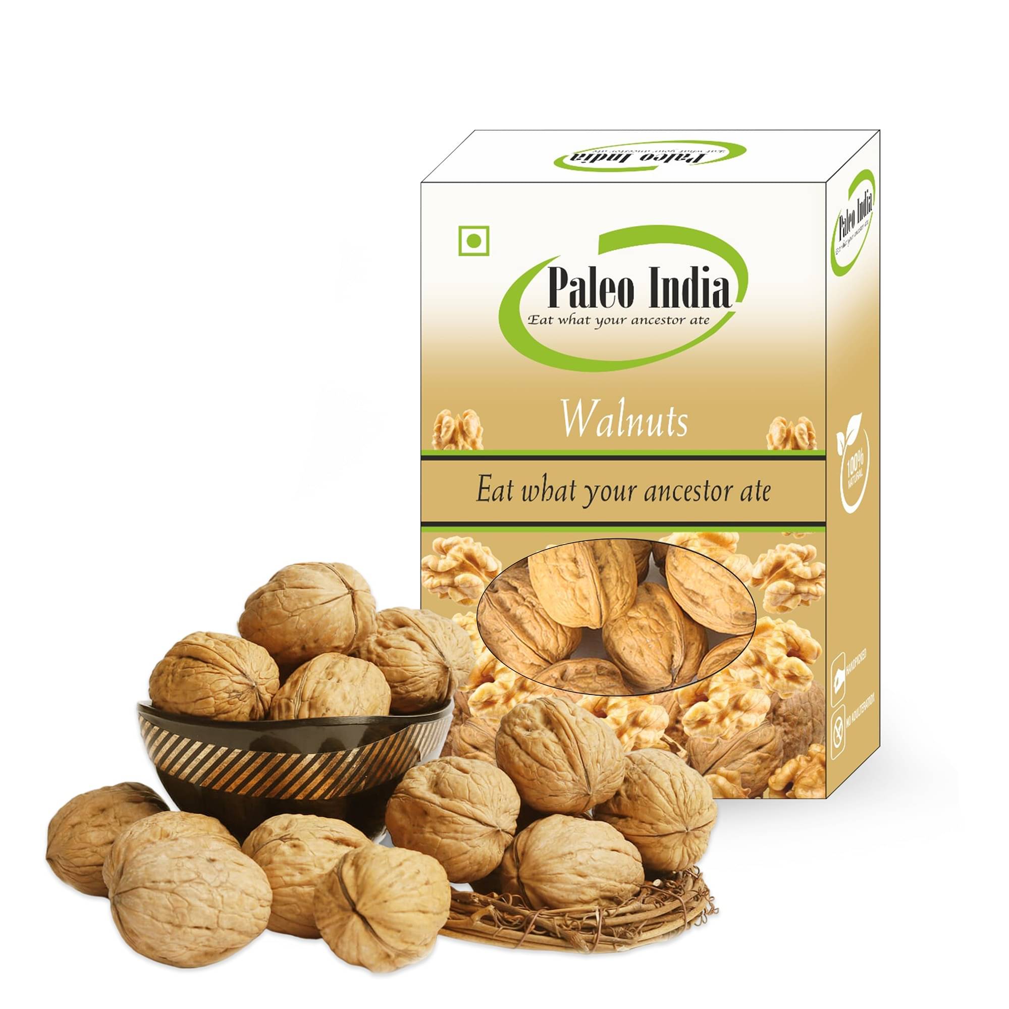 Paleo India Inshell Walnuts(Saboot Akhrot) 400 g Paleo India Inshell Walnuts(Saboot Akhrot) 400 g