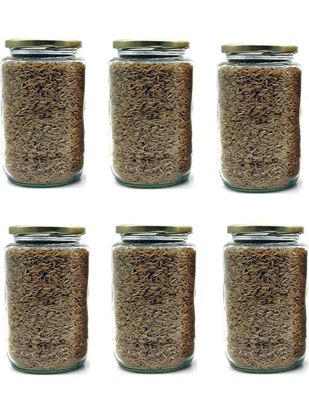 Somil  Glass Container Glass Transparent Cookie Container ( Set of 6 )
